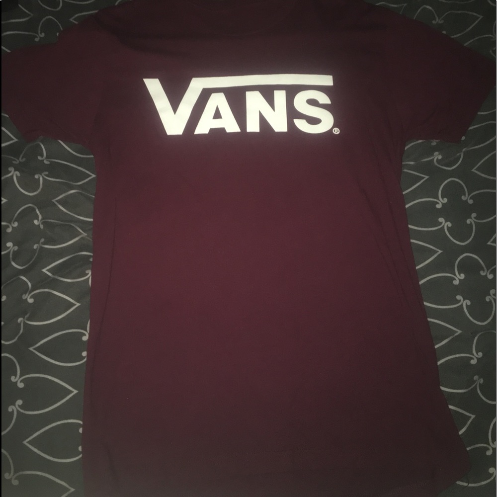VANS BURGUNDY SHORT SLEEVE TEE MENS SMALL